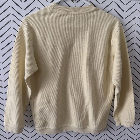 SEASIDE Sweatshirt Youth Medium Light Yellow Ribbed Texture Beach Florida - Picture 2 of 7